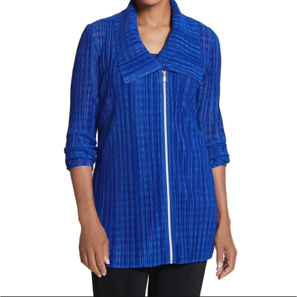 Chicos Travelers Collection Lightweight Zip Up Jacket‎ Size Medium Casual